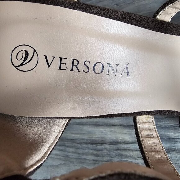 Versona Madison Platform Brown Suede Mary Jane Heel Pump NEW - Picture 9 of 11